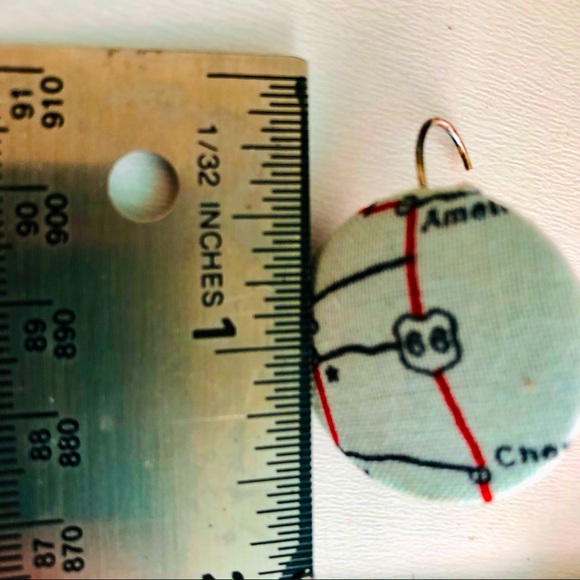 Rt 66 MAP Earrings Route 66 Map lightweight Vintage pierced - Picture 2 of 3